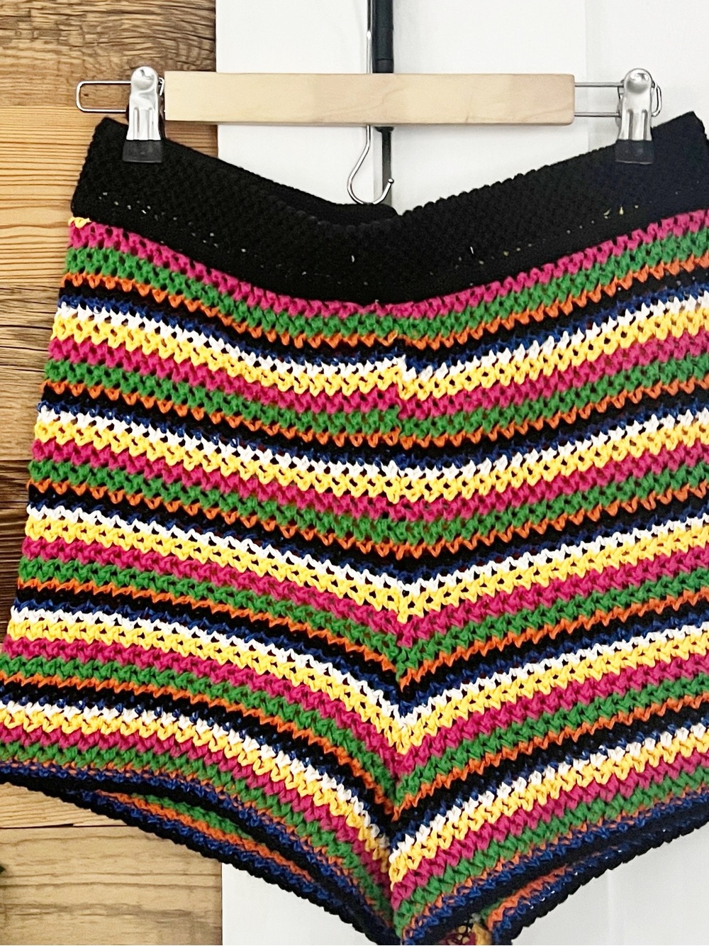 Zara Crochet Stripe Knit Shorts Large - Picture 4 of 4